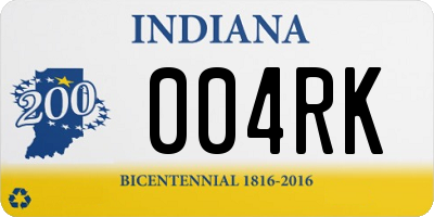 IN license plate 004RK