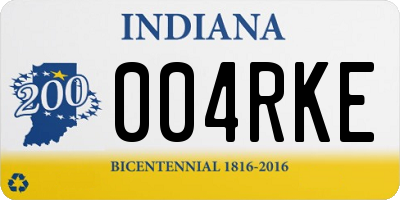 IN license plate 004RKE