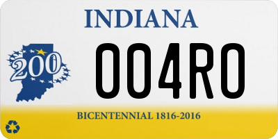 IN license plate 004RO