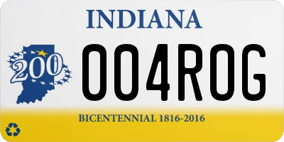 IN license plate 004ROG