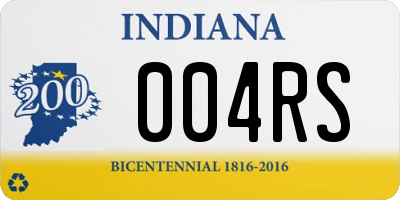 IN license plate 004RS