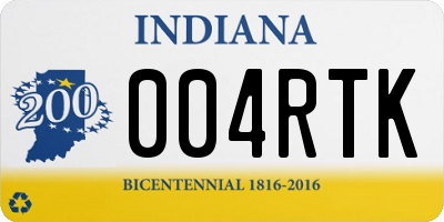 IN license plate 004RTK