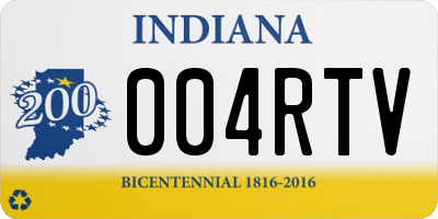 IN license plate 004RTV