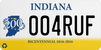 IN license plate 004RUF