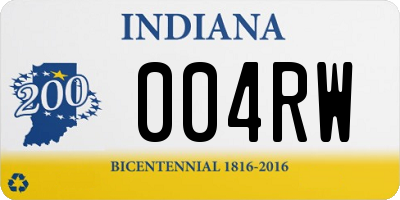 IN license plate 004RW