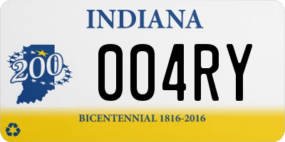 IN license plate 004RY