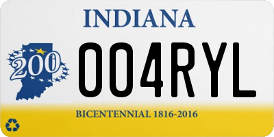 IN license plate 004RYL