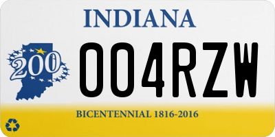 IN license plate 004RZW