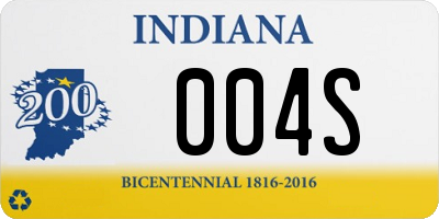 IN license plate 004S