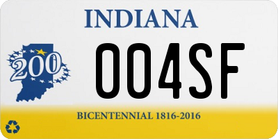 IN license plate 004SF