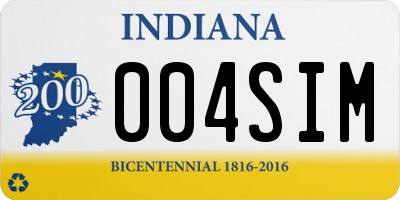 IN license plate 004SIM