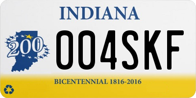 IN license plate 004SKF