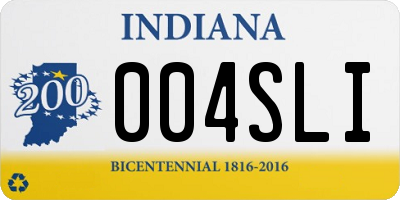 IN license plate 004SLI