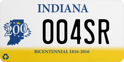 IN license plate 004SR