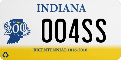 IN license plate 004SS