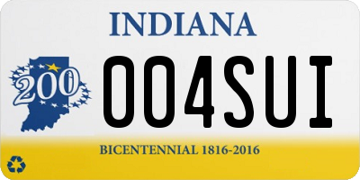 IN license plate 004SUI