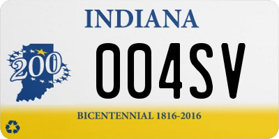 IN license plate 004SV