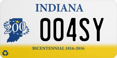 IN license plate 004SY