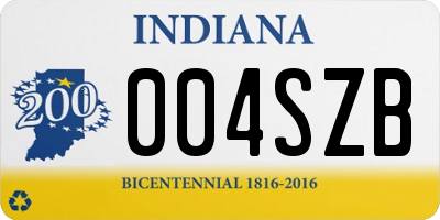 IN license plate 004SZB
