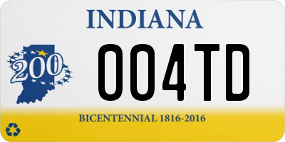 IN license plate 004TD