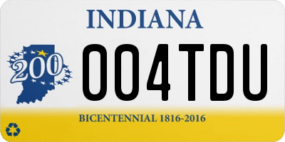 IN license plate 004TDU