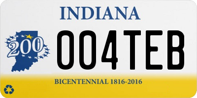 IN license plate 004TEB