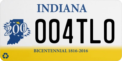 IN license plate 004TLO