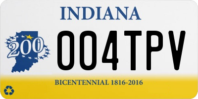IN license plate 004TPV
