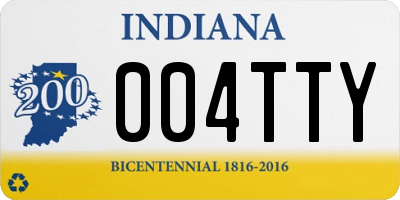 IN license plate 004TTY
