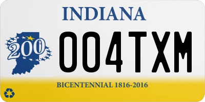 IN license plate 004TXM