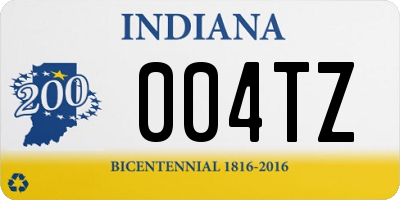 IN license plate 004TZ