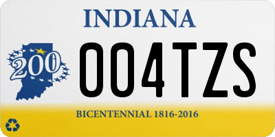 IN license plate 004TZS