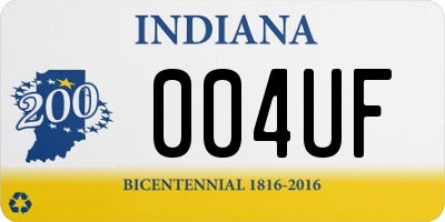 IN license plate 004UF