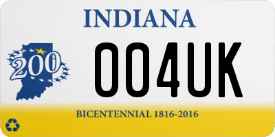 IN license plate 004UK