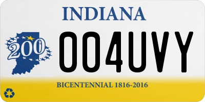 IN license plate 004UVY