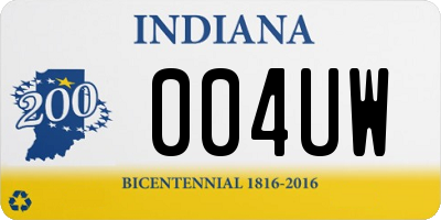 IN license plate 004UW