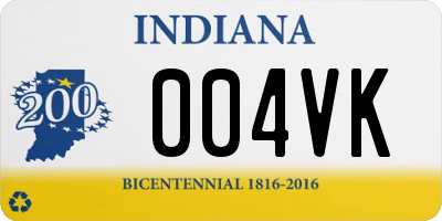 IN license plate 004VK