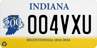 IN license plate 004VXU