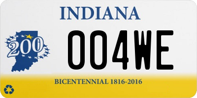 IN license plate 004WE