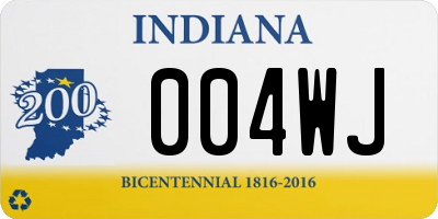 IN license plate 004WJ