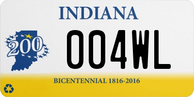 IN license plate 004WL
