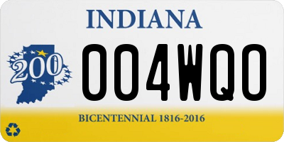 IN license plate 004WQO