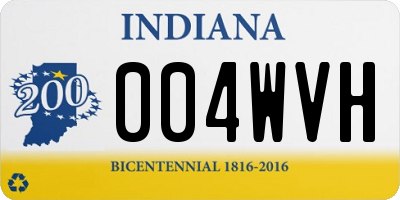 IN license plate 004WVH