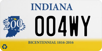 IN license plate 004WY