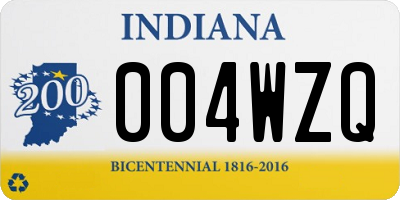IN license plate 004WZQ
