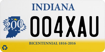 IN license plate 004XAU