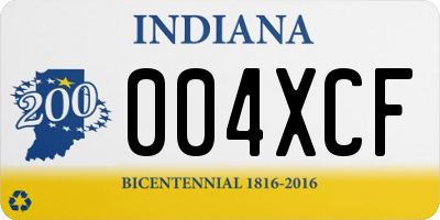 IN license plate 004XCF