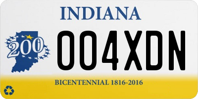 IN license plate 004XDN