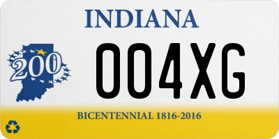 IN license plate 004XG