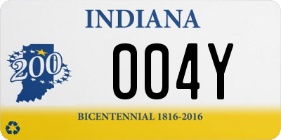 IN license plate 004Y